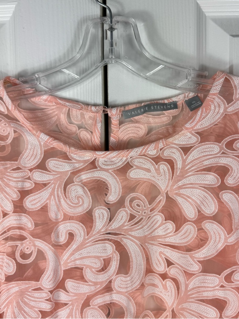 Valerie Stevens Floral Sheer Top 3/4 sleeves Blouse Women's Size XL - Picture 3 of 9